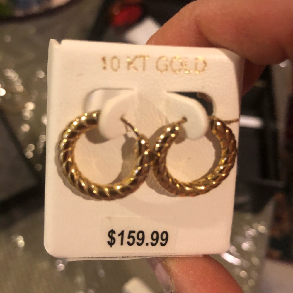 10k yellow gold petite hoop earrings